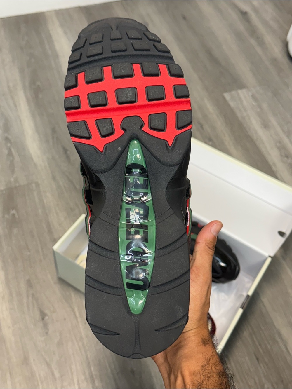 Nike x Undefeated air max 95 Sneakers with Red & Green Stripe image 2